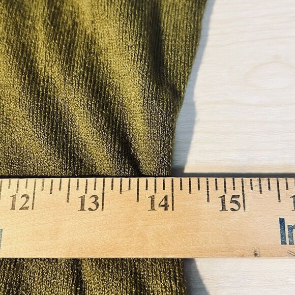 Connected Apparel M Olive Green Cowl Neck LS Sweater Midi Dress Boho Demure - Picture 8 of 9
